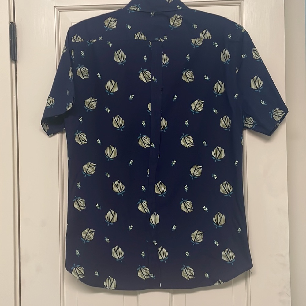 Ben Sherman button down shirt / printed / navy and yellow - Picture 5 of 5
